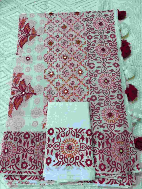 আরামদায়ক কটন সিল্কের শাড়ি - Image 2