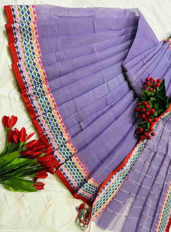 কটন সিল্ক শাড়ি 💜 - Image 2